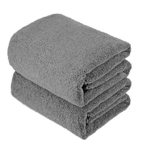 Microfiber Bath Towels, Set of 2 (30" x 60") Quick-drying, Super Soft, Super Absorbent (Dark Grey)